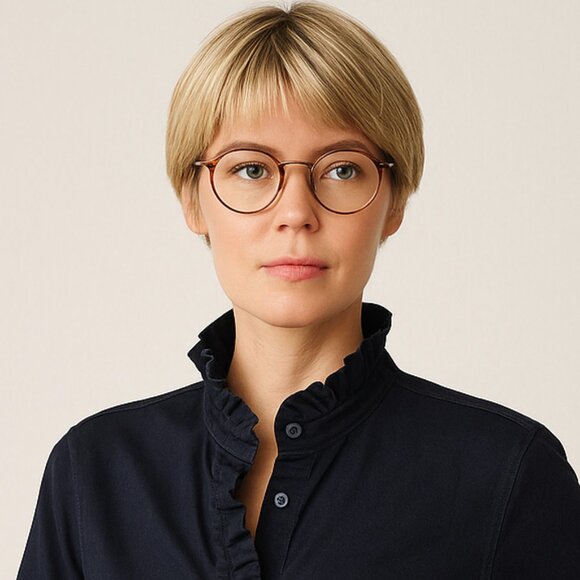 COS Dark Navy Blue Long Shirt Dress | EU34 ~ M | Ruffled Collar | Heavy Cotton - Picture 2 of 6